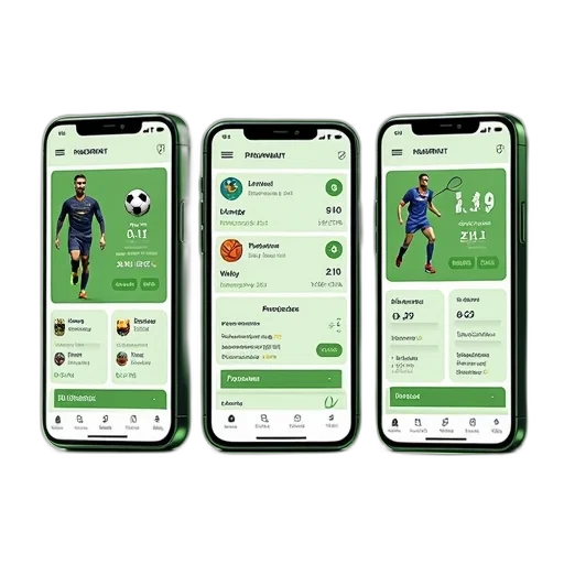 green, first, image, shows, three, different, sports, apps transparent PNG cut-out
