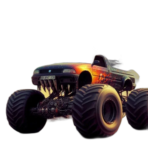 car, weapon, animal, creature, concept art, 3d render, photorealistic, pixel art transparent PNG cut-out