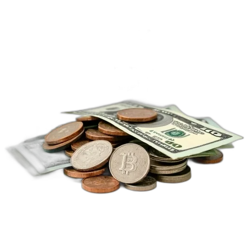 jewelry, image, features, pile, coins, bills, words, work transparent PNG cut-out