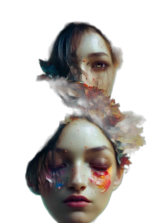 face, mask, crown, photorealistic transparent PNG cut-out