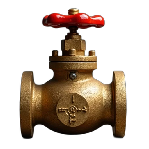 3d render, brass, ball, valve transparent PNG cut-out