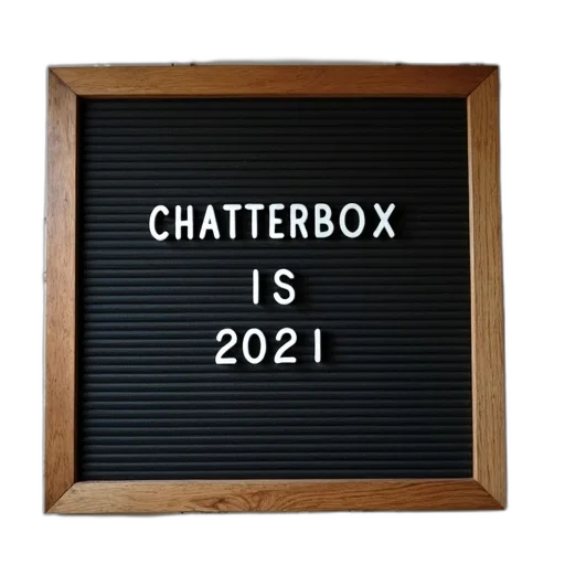 letterboard, reads, chatterbox, 2021 transparent PNG cut-out