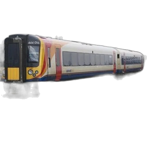 3d render, photorealistic, colorful, train, number, 444, 016, front transparent PNG cut-out