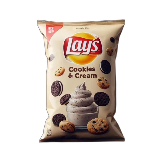 food, photorealistic, image, shows, lay, cookies, cream, flavored transparent PNG cut-out
