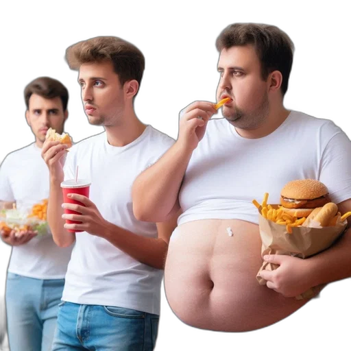 food, robot, concept art, 3d render, three, men, stand, together transparent PNG cut-out