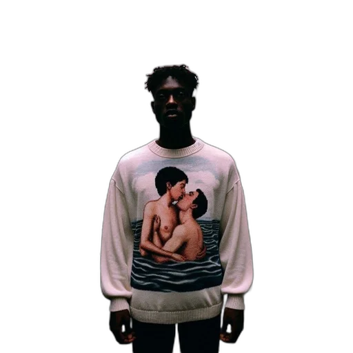 jacket, creature, face, animal, vaporwave, 3d render, concept art, pixel art transparent PNG cut-out