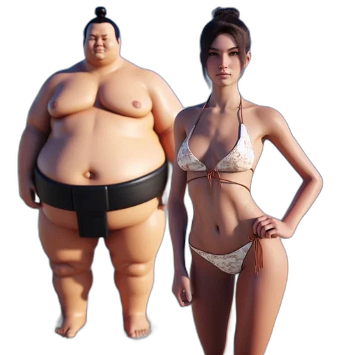 3d render, concept art, photorealistic, beach, scene, features, oversized, rotund transparent PNG cut-out