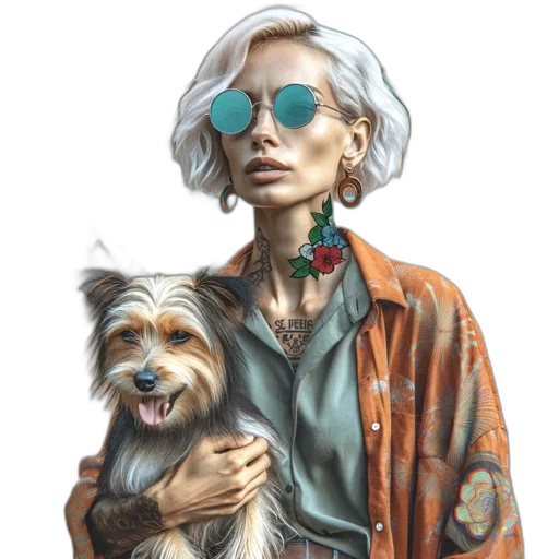 jacket, animal, concept art, cyberpunk, photorealistic, watercolor, earth tones, pastel transparent PNG cut-out