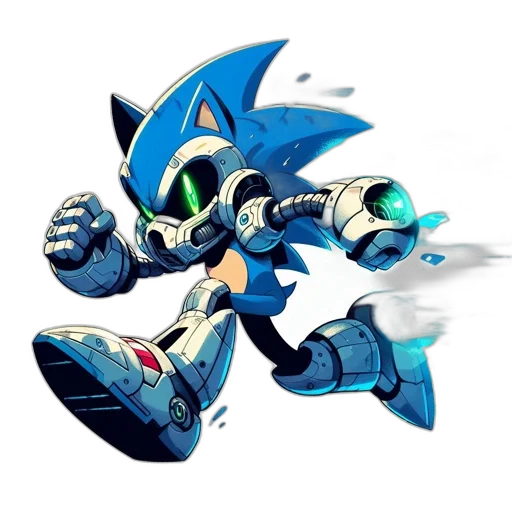 robot, weapon, animal, concept art, 3d render, pixel art, comic book art, blue transparent PNG cut-out