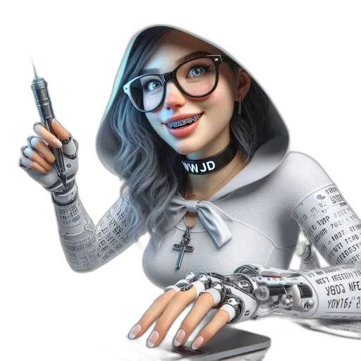 robot, weapon, face, mask, concept art, 3d render, comic book art, cartoon transparent PNG cut-out