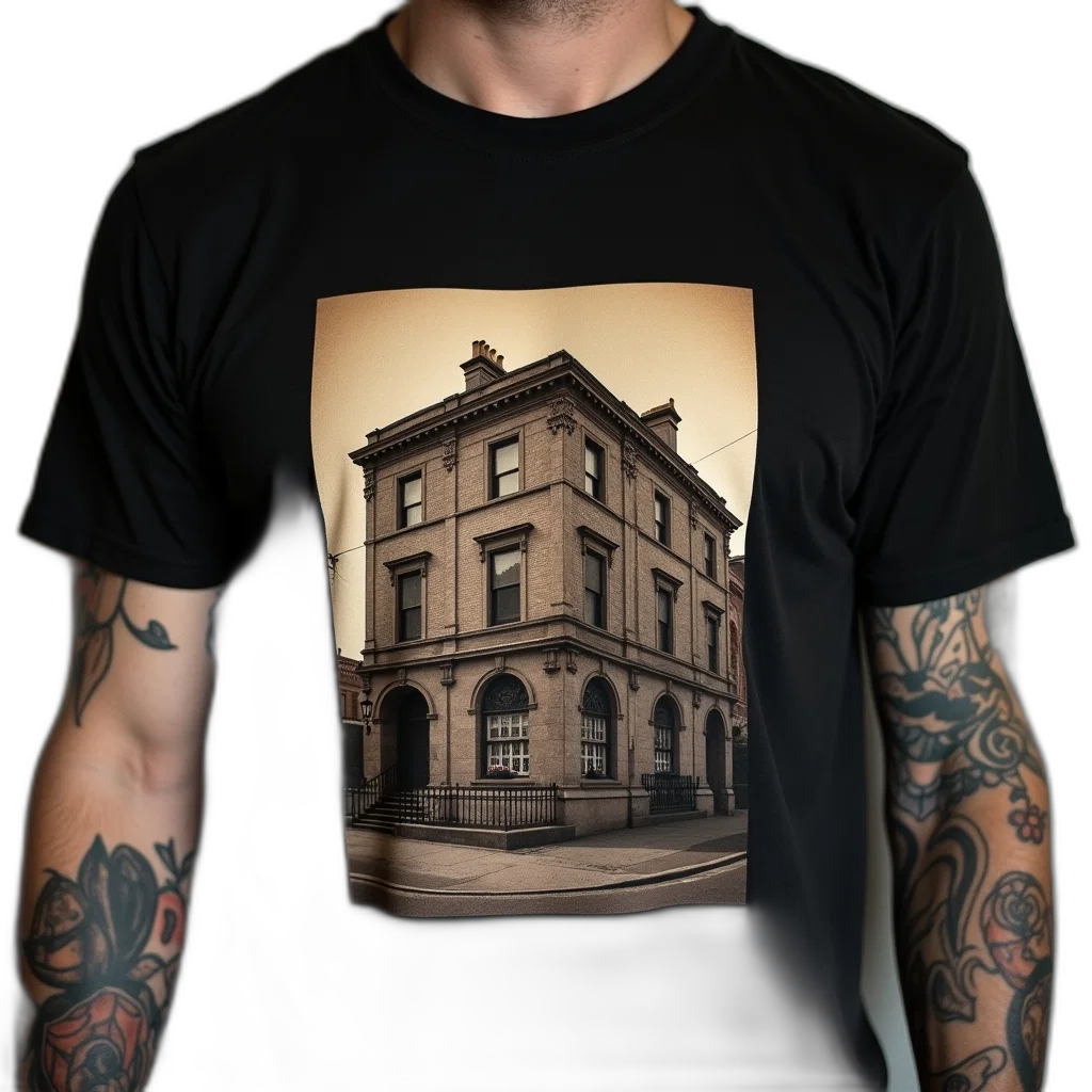 building, photorealistic, 3d render, concept art, city street, man, tattoos, his transparent PNG cut-out
