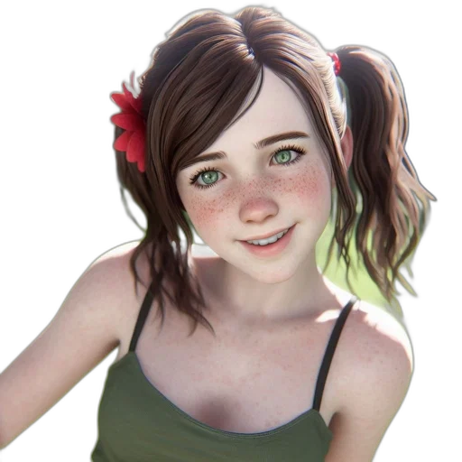 face, flower, creature, dress, photorealistic, anime, concept art, fantasy art transparent PNG cut-out