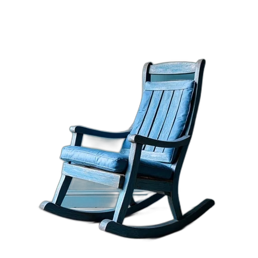 furniture, 3d render, photorealistic, blue transparent PNG cut-out