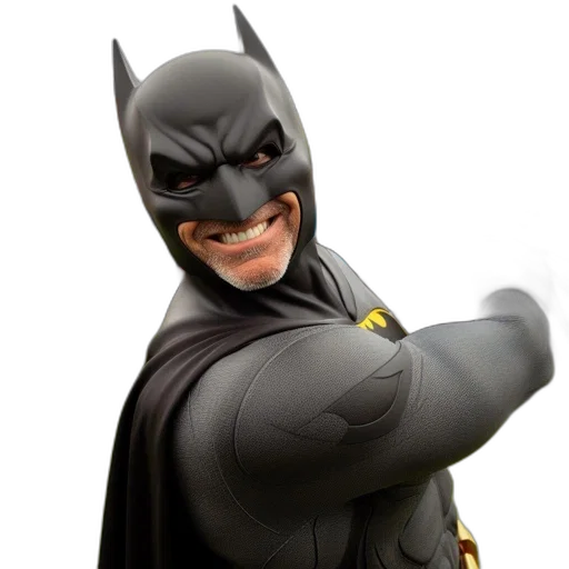 mask, 3d render, comic book art, concept art, photorealistic, man, dressed, batman transparent PNG cut-out