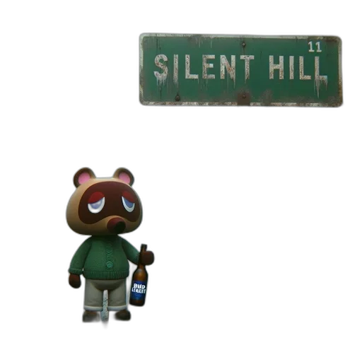 concept art, 3d render, pixel art, city street, foggy, road, signifies, silent transparent PNG cut-out