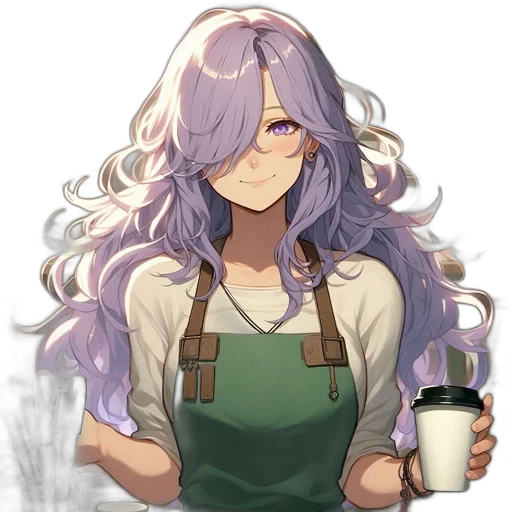staff, hair, face, anime, pixel art, fantasy art, watercolor, pastel transparent PNG cut-out