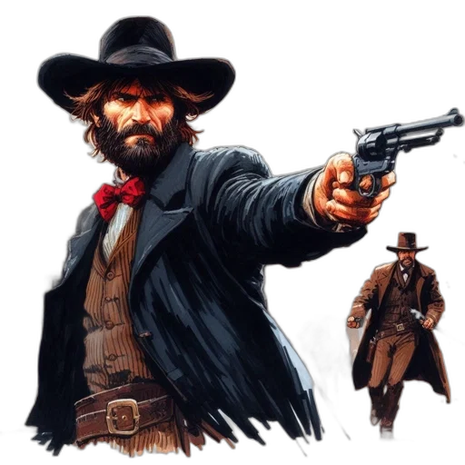 weapon, concept art, comic book art, pixel art, photorealistic, wild, west, era transparent PNG cut-out