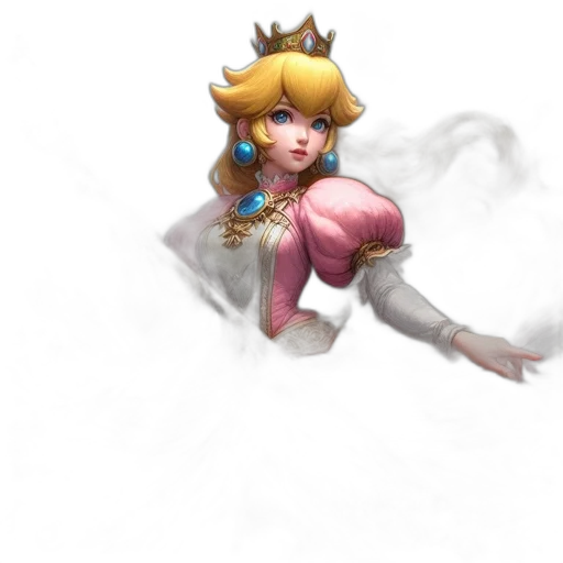 crown, staff, weapon, dress, concept art, fantasy art, 3d render, pixel art transparent PNG cut-out