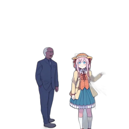 dress, staff, creature, robot, anime, cartoon, pixel art, concept art transparent PNG cut-out