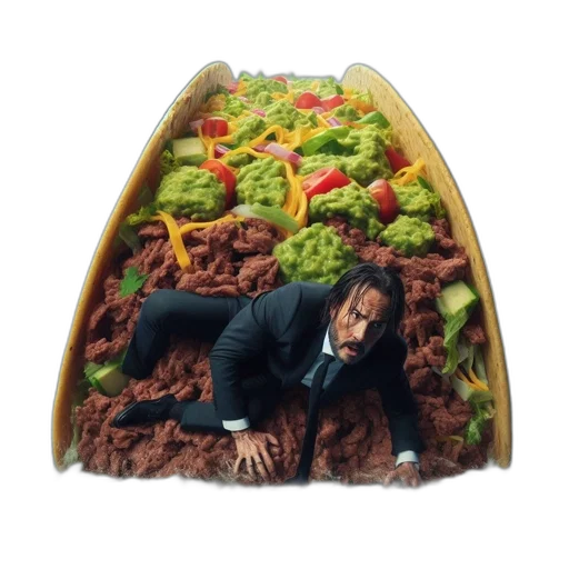 food, jacket, creature, face, concept art, astonished, man, emerges transparent PNG cut-out