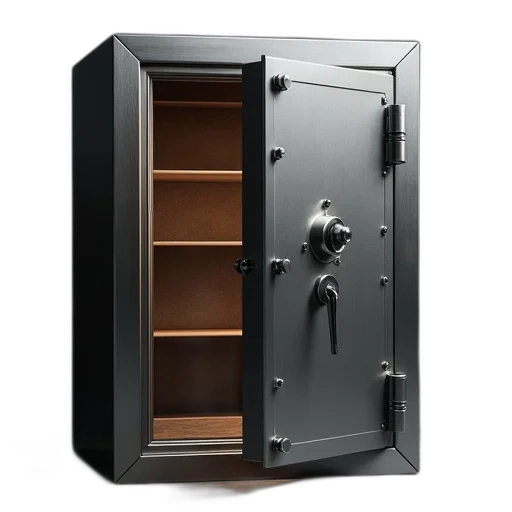 furniture, 3d render, bank, safe transparent PNG cut-out