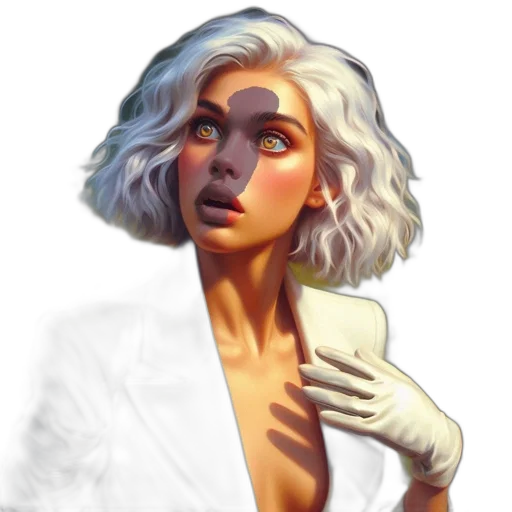 face, jacket, dress, concept art, pixel art, fantasy art, photorealistic, neon lights transparent PNG cut-out