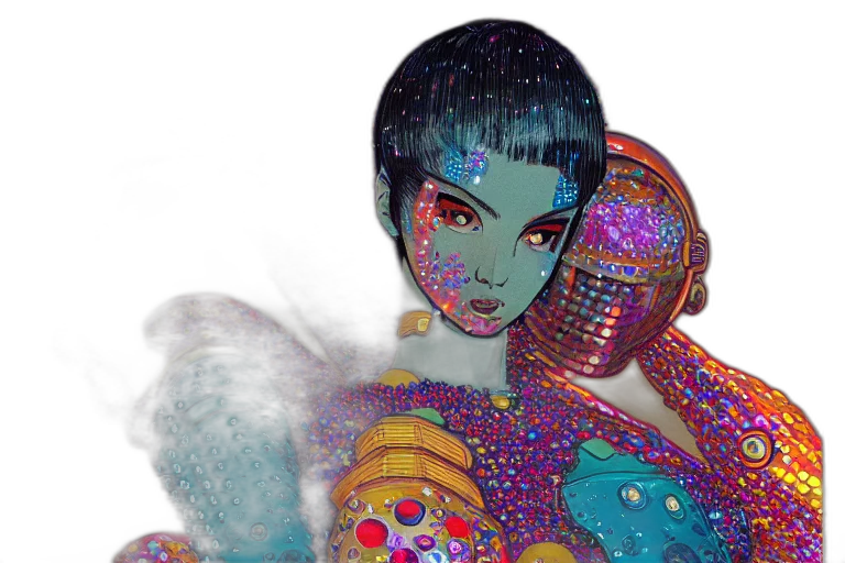 jewelry, mask, robot, fantasy art transparent PNG cut-out