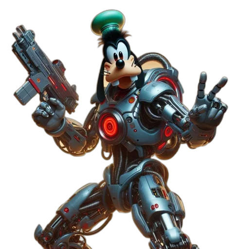 robot, weapon, concept art, 3d render, comic book art, cyberpunk, image, futuristic transparent PNG cut-out
