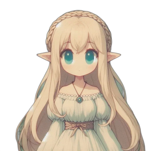dress, staff, face, dragon, pixel art, anime, concept art, fantasy art transparent PNG cut-out