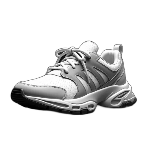 shoes, 3d render, photorealistic, pencil sketch, concept art, rendered, image, sneaker transparent PNG cut-out