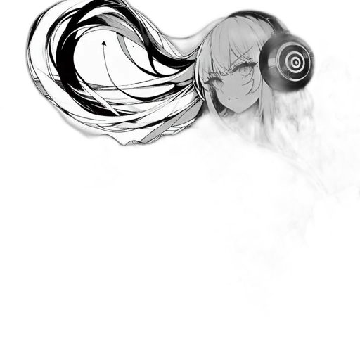 hair, mask, creature, face, concept art, anime, fantasy art, pencil sketch transparent PNG cut-out
