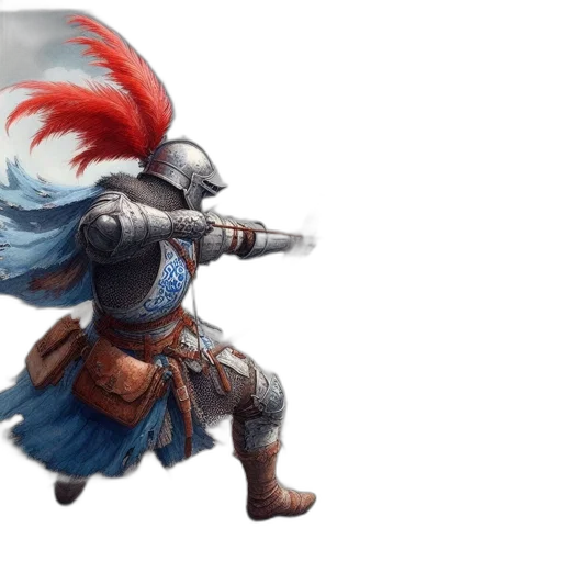 sword, weapon, concept art, fantasy art, 3d render, watercolor, blue, armored transparent PNG cut-out