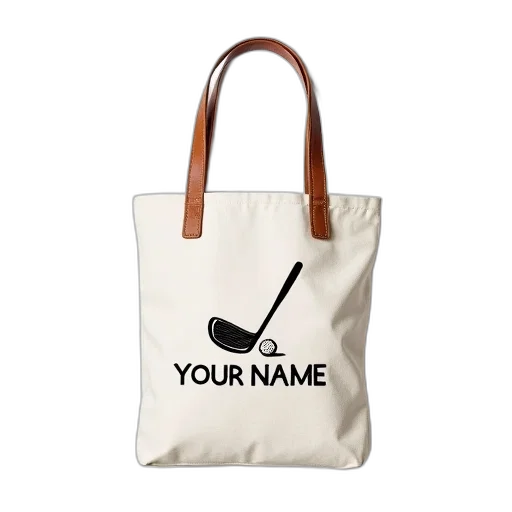 staff, white, canvas, tote, bag, brown, leather, handle transparent PNG cut-out