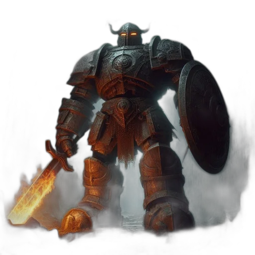 weapon, sword, robot, concept art, fantasy art, pixel art, comic book art, fog transparent PNG cut-out