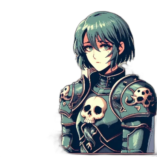 weapon, mask, sword, robot, pixel art, concept art, anime, fantasy art transparent PNG cut-out