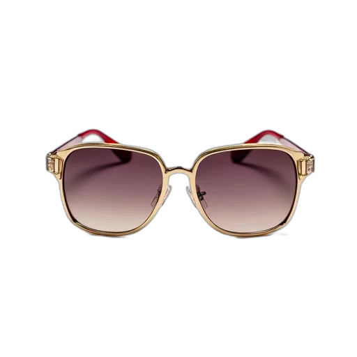 pair, sunglasses, shiny, reflective, gold, frame, red-tipped, hinge transparent PNG cut-out