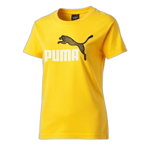 yellow, t-shirt, graphic, design, featuring, cheetah, word, puma transparent PNG cut-out