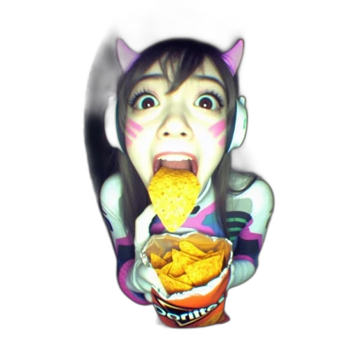 food, creature, face, vaporwave, concept art, 3d render, pixel art, young transparent PNG cut-out