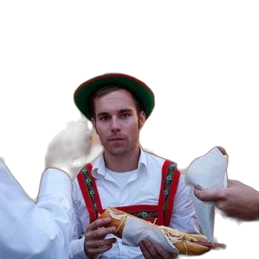 food, hat, fire, snow, man, traditional, bavarian, attire transparent PNG cut-out