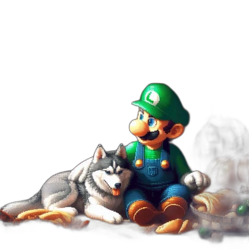 animal, pixel art, concept art, watercolor, fantasy art, fog, fire, snow transparent PNG cut-out