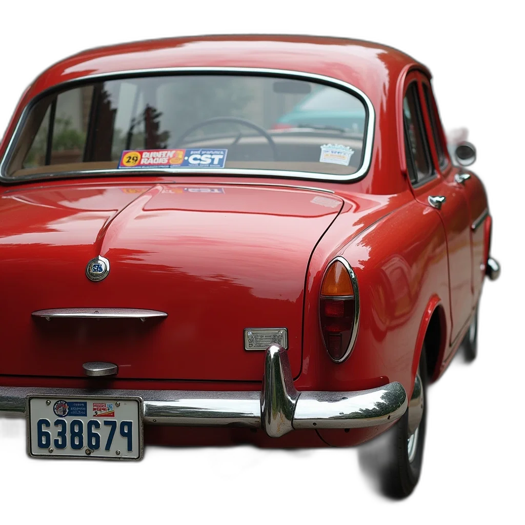 car, crown, animal, robot, 3d render, photorealistic, red, vintage transparent PNG cut-out