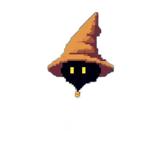 hat, staff, crown, creature, pixel art, concept art, fantasy art, 3d render transparent PNG cut-out