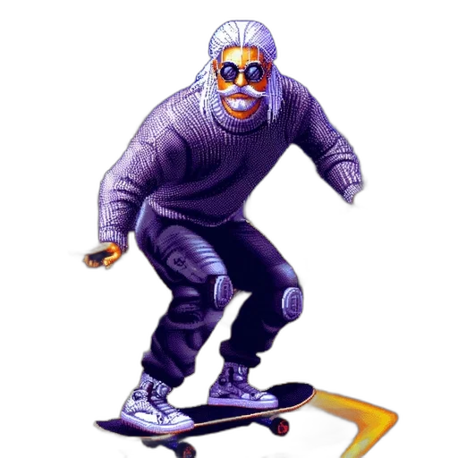 robot, jacket, concept art, photorealistic, vaporwave, pixel art, elderly, man transparent PNG cut-out