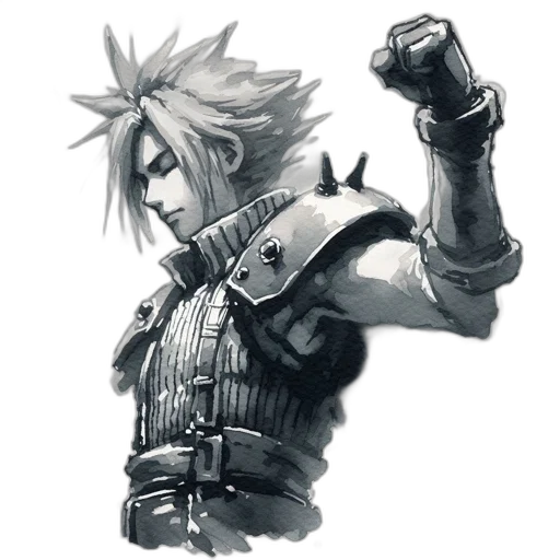 weapon, sword, staff, concept art, fantasy art, pixel art, comic book art, monochrome transparent PNG cut-out