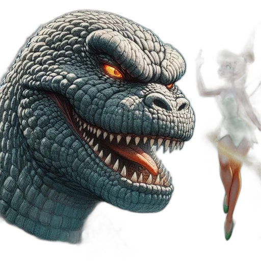 dragon, creature, concept art, 3d render, fantasy art, photorealistic, menacing, godzilla-like transparent PNG cut-out