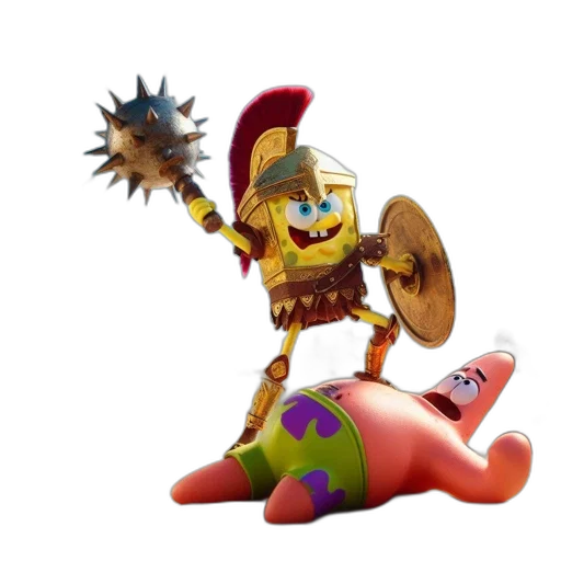 weapon, robot, creature, crown, 3d render, concept art, fantasy art, cartoonish transparent PNG cut-out