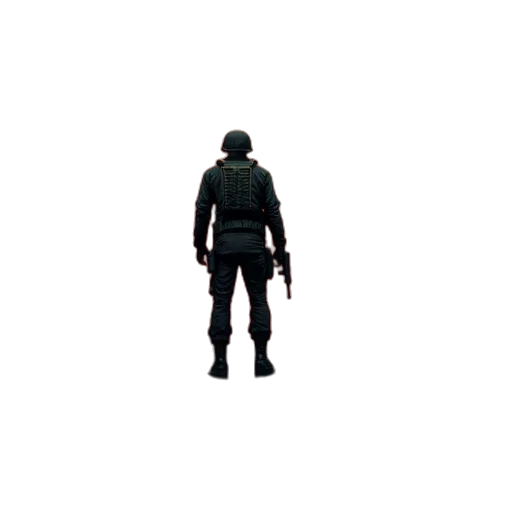 jacket, weapon, creature, robot, concept art, pixel art, 3d render, cyberpunk transparent PNG cut-out