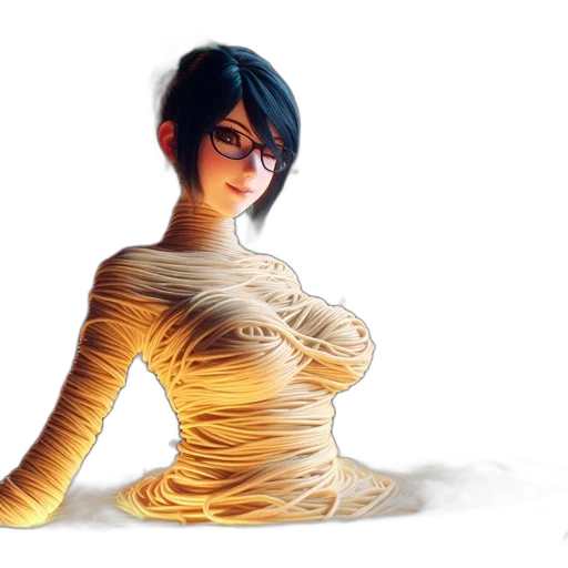 dress, jewelry, robot, hair, concept art, fantasy art, 3d render, comic book art transparent PNG cut-out