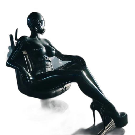 furniture, robot, shoes, dress, 3d render, concept art, cyberpunk, photorealistic transparent PNG cut-out