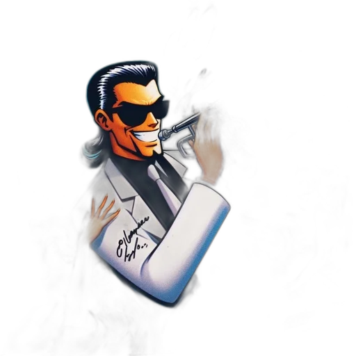 jacket, staff, bottle, robot, concept art, cartoon, comic book art, 3d render transparent PNG cut-out